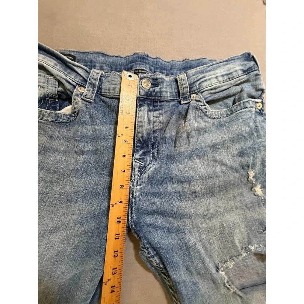 True Religion Ricky Relaxed Straight Jeans Mens 38 Blue Denim Pocketed Men 38X33